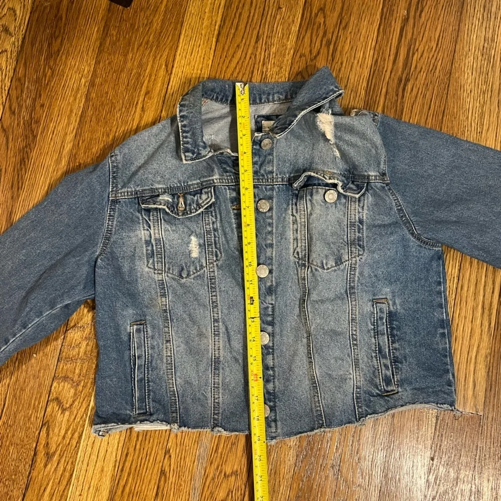 Wax Jean Distressed Blue Denim Jacket - Picture 13 of 14